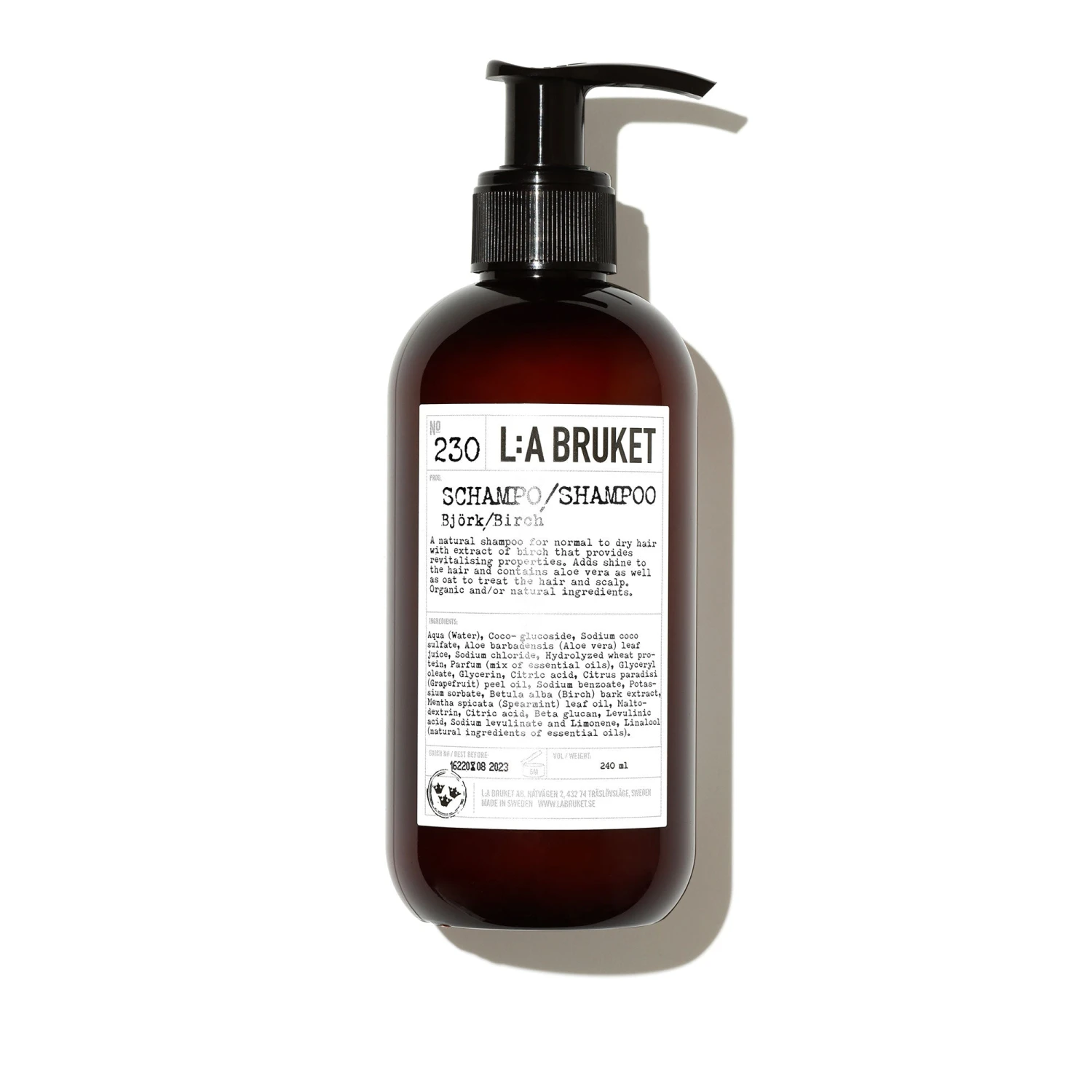 L:A Bruket Shampoo Shampoing Nourrissant Bouleau 230 3 L:A Bruket Shampoo Shampoing Nourrissant Bouleau 230